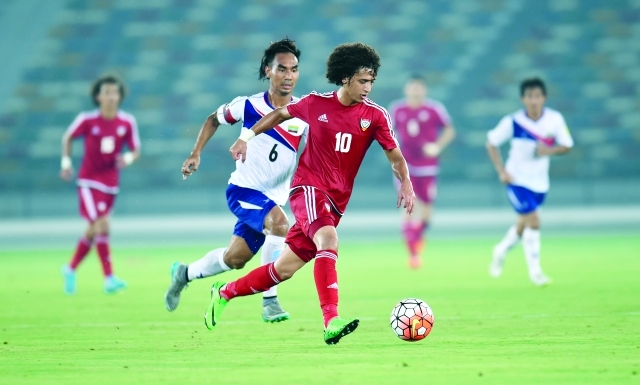 "■ من مباراة المنتخب أمام ميانمار في تصفيات المونديال | البيان"