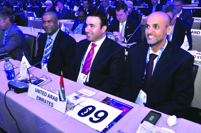"■ جانب من مشاركة وفد الإمارات بعمومية الأنوك | البيان"