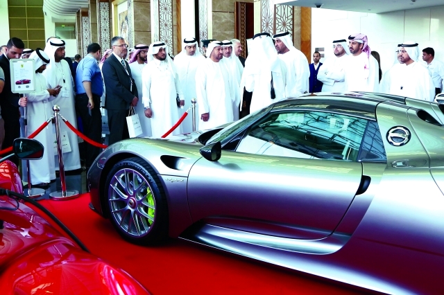 " خلال افتتاح مؤتمر ومعرض مركبات المستقبل | تصوير: يونس يونس"