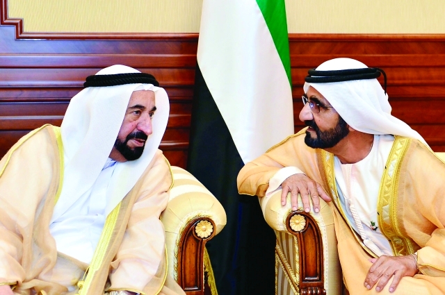 "■ محمد بن راشد في حديث مع سلطان القاسمي"