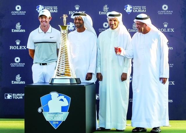 "■ فاهم القاسمي وسعيد حارب مع البطل ماكلروي الفائز بكأس السباق إلى دبي | البيان"