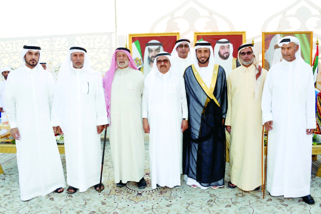 "■ حمدان بن راشد والعريس وذوو العروسين"