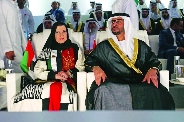 "■ حمدان بن زايد وأمل القبيسي"
