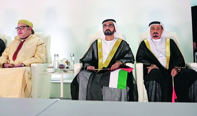"■ محمد بن راشد وحميد النعيمي ومحمد السادس"