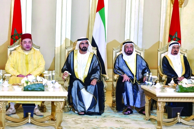"■ محمد بن راشد وسلطان القاسمي وحميد النعيمي ومحمد السادس"