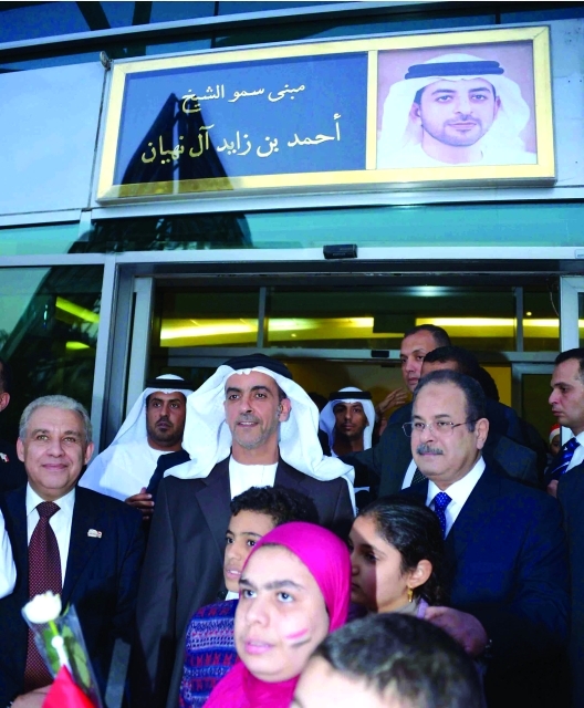 "■ سيف بن زايد ووزير الداخلية المصري أمام جناح المغفور له الشيخ أحمد بن زايد"