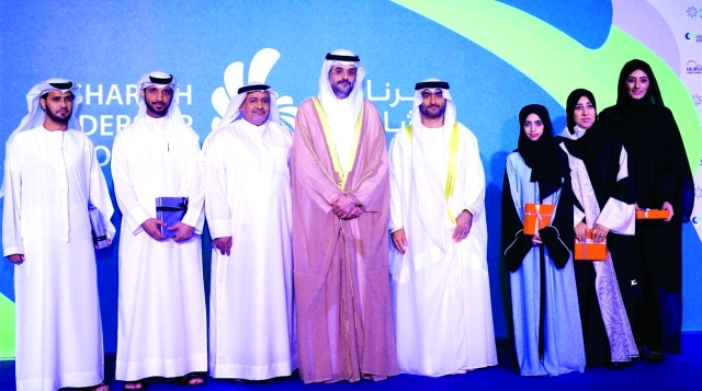 "■ ولي عهد الشارقة خلال حفل التخريج | وام"
