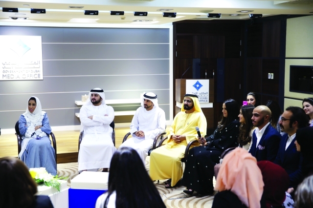 "- نائب رئيس الدولة خلال اللقاء بحضور حمدان ومكتوم بن محمد"