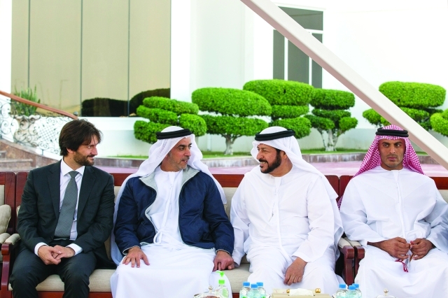 "■ سيف بن زايد وطارق القاسمي ومانع سعيد العتيبة"
