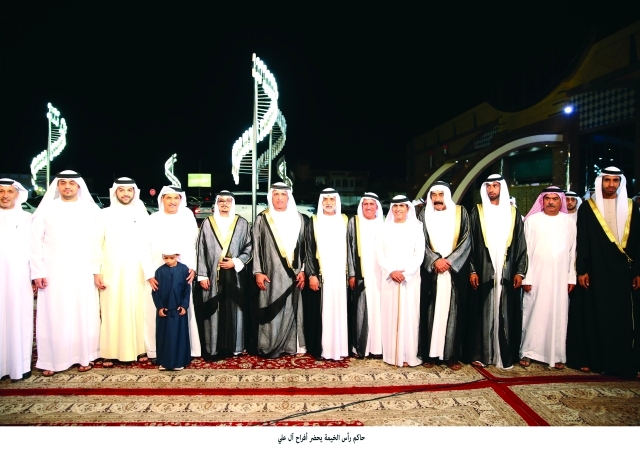 "سعود بن صقر خلال حضوره حفل الزفاف | وام"