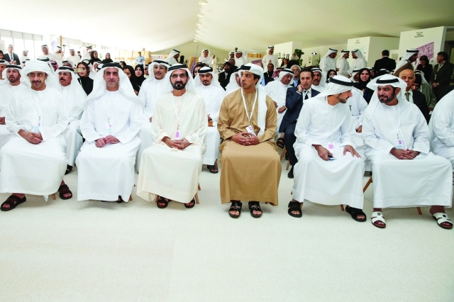 "■ محمد بن راشد وحمدان بن محمد وسيف ومنصور وعبدالله بن زايد وحمدان بن مبارك  |   تصوير  خليفة اليوسف"