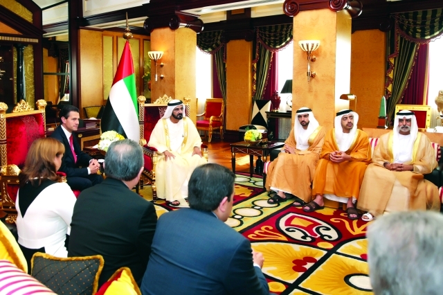 محمد بن راشد والرئيس المكسيكي يبحثان التعــــــــاون التجاري ويشهدان توقيع 10 اتفاقيات