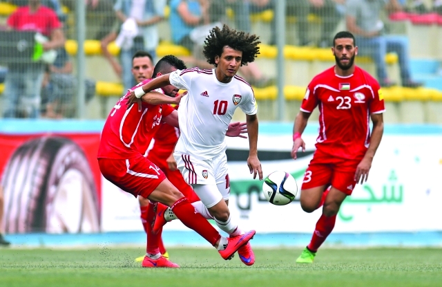 "■من مباراة الذهاب أمام المنتخب الفلسطيني | البيان"