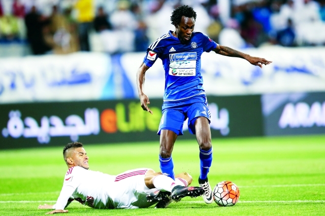 "■ بيترويبا خلال مباراة النصر مع الشارقة | البيان"