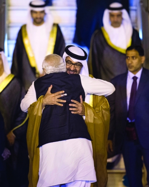 "■ محمد بن زايد ونارندرا مودي خلال اللقاء"