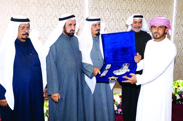 "■ خلال تكريم أحد الفائزين"