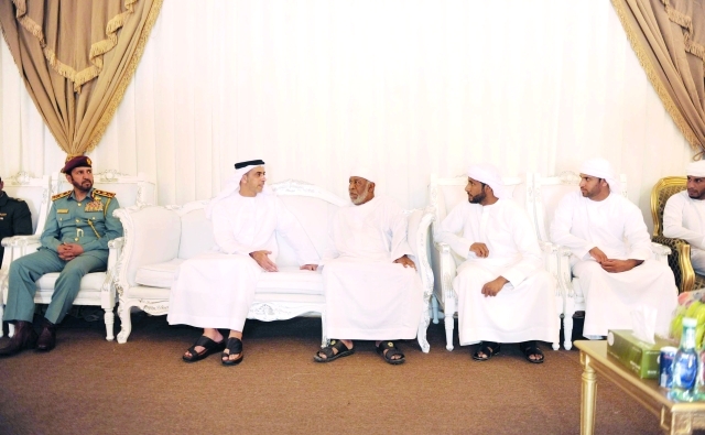 "■ سيف بن زايد يقدم واجب العزاء بحضور ناصر لخريباني النعيمي"