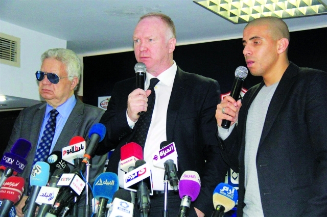 "■ ماكليش في المؤتمر الصحافي الأول له مع مرتضى منصور | البيان"