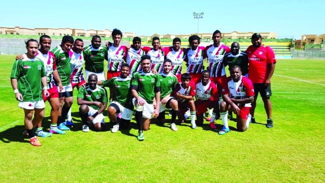 "■ منتخب الرجبي بعد تدريباته أمس | البيان"