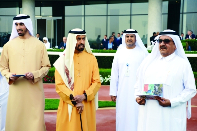 "■ حمدان بن راشد ومحمد بن خليفة يتابعان السباق بحضور سعيد الطاير | البيان"