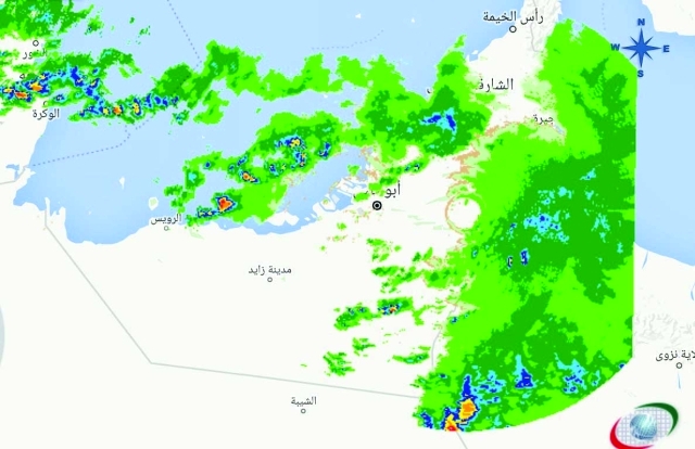 "■ صورة بالقمر الصناعي عصر أمس تظهر كميات السحب الركامية | من المصدر"