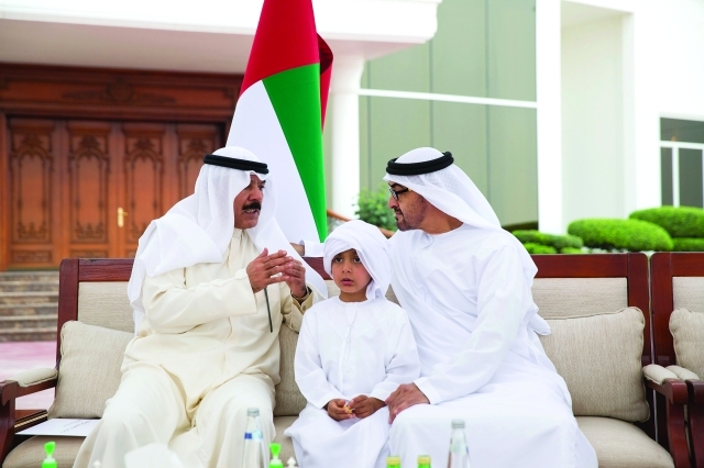 "■ محمد بن زايد مستقبلاً محمد الخالد الصباح | وام"