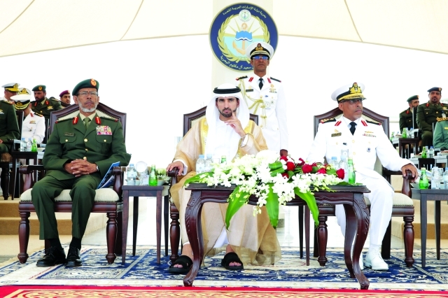 "■ حمدان بن محمد وحمد الرميثي خلال الحفل"