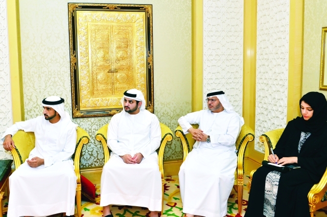 "■ حمدان ومكتوم بن محمد وأنور قرقاش وريم الهاشمي"