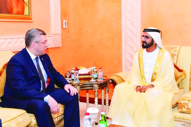 "■ نائب رئيس الدولة ورئيس الوزراء الجورجي خلال اللقاء"