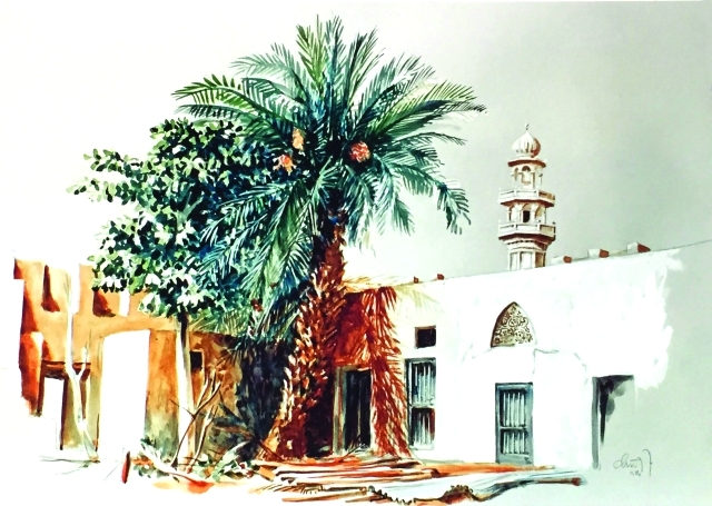 "■ بيت النابودة وباحته الداخلية  |  من المصدر"