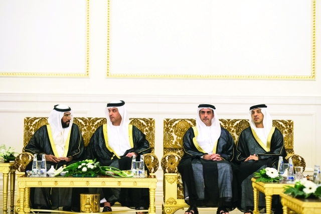 "طحنون بن محمد وهزاع وسيف ومنصور بن زايد"