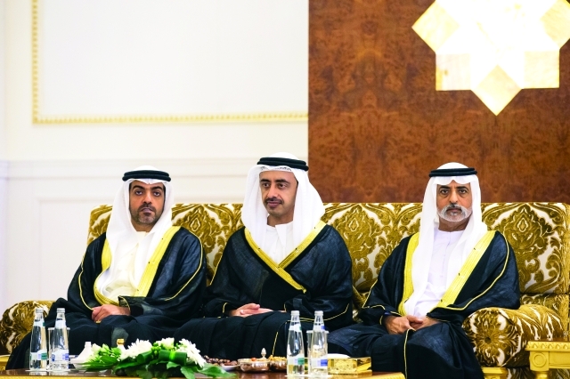 "حامد وعبد الله بن زايد ونهيان بن مبارك"
