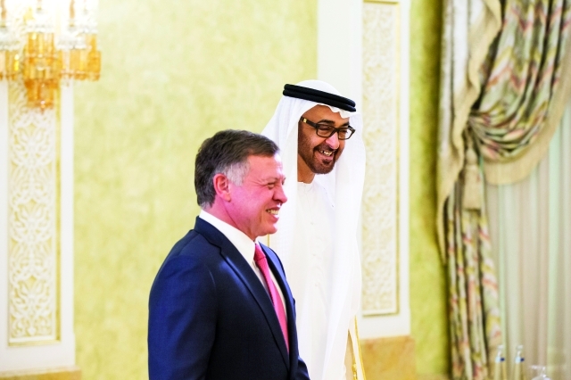 "■ محمد بن زايد خلال لقائه عبدالله الثاني"