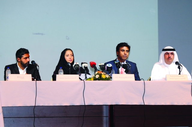 "■ القنصل الهندي والكوس والكمالي خلال المؤتمر الصحافي | تصوير يونس الأمير"