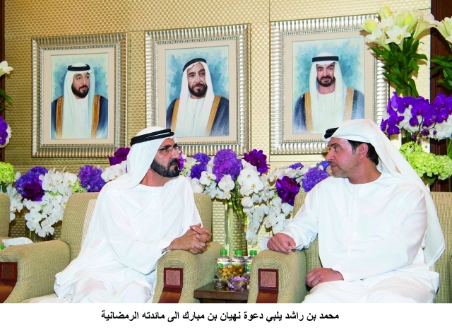 "■ نائب رئيس الدولة متحدثاً إلى هزاع بن زايد | وام"