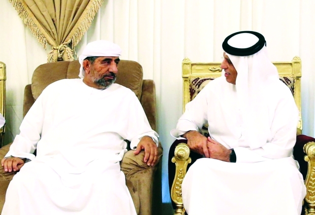 "■ سموه أثناء تقديم العزاء في الشهيد أحمد الزيودي"