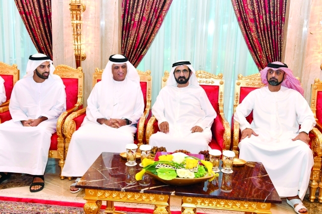 "■ سموه يتبادل التهاني مع سعود بن صقر بحضور عمار بن حميد ومحمد بن سعود"