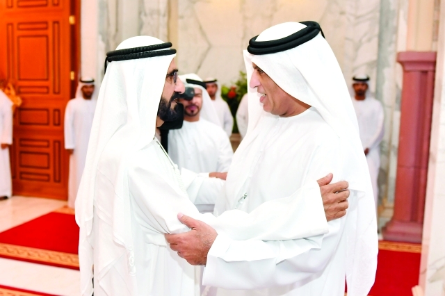"■ محمد بن راشد وسعود بن صقر يتبادلان تهاني رمضان"