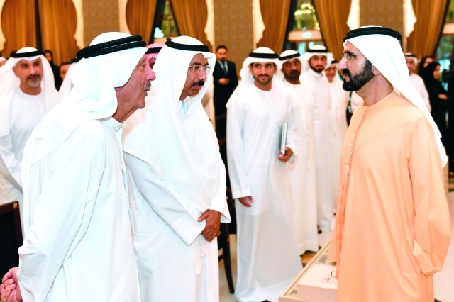 "■ محمد بن راشد وحمدان بن محمد وأحمد بن سعيد وأحمد بن محمد ومحمد المر وعبد الغفار حسين"