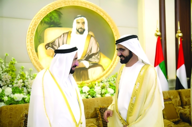 "محمد بن راشد في حديث مع سلطان القاسمي"