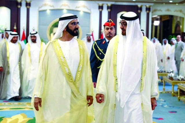 "محمد بن راشد ومحمد بن زايد وحمدان بن زايد وسرور بن محمد"