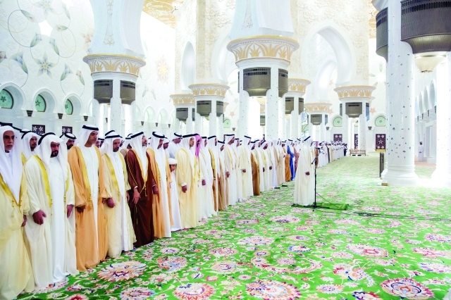 "محمد بن زايد وهزاع وسعيد ونهيان وسيف وطحنون ومنصور وحامد وذياب بن زايد وعبد الله بن محمد وأحمد بن سيف"
