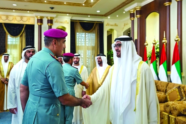 "■ سموه يتلقى تهنئة محمد الرميثي"