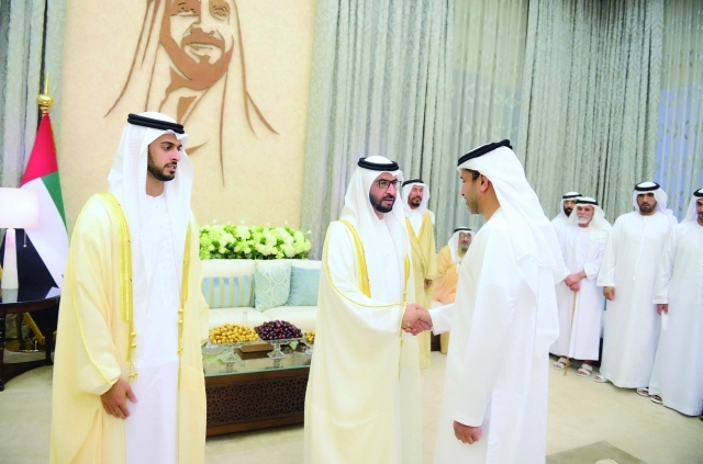 "■ ويتلقى بحضور زايد بن حمدان بن زايد التهاني والتبريكات بالمناسبة السعيدة"