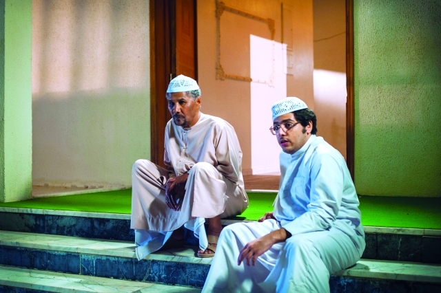 "■ ياسر النيادي وجابر نغموش في مشهد من أحد المسلسلات"