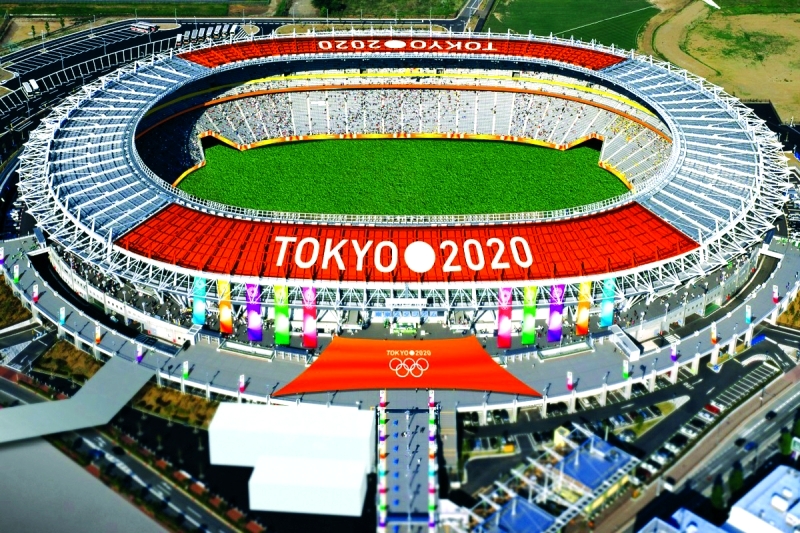 "■ مجسم لملعب طوكيو الذي سيحتضن أولمبياد 2020"