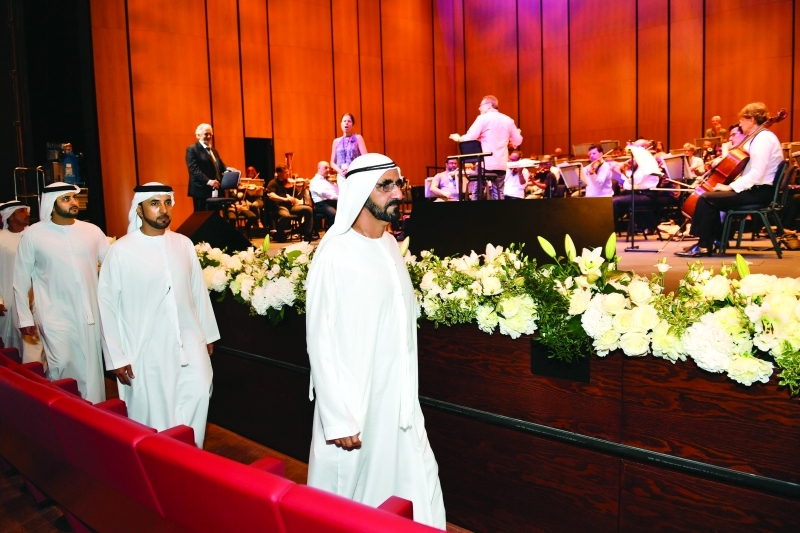 "Ⅶ محمد بن راشد يطلع على الأوبرا بحضور مكتوم بن محمد وسلطان السبوسي  |  البيان"