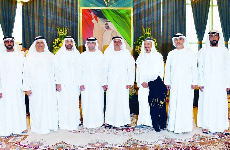 "■ سيف بن زايد خلال حضوره حفل الزفاف"