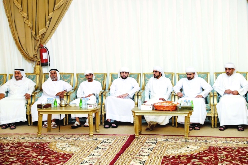 "■ أحمد بن محمد خلال تقديم العزاء"