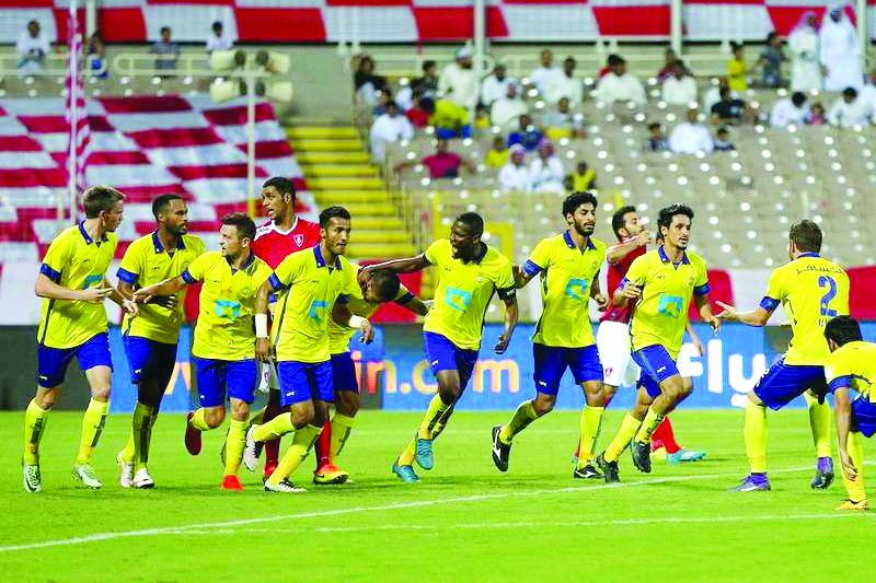 "Ⅶ لاعبو النصر يحتفلون بالفوز على الوحدة  |  البيان"